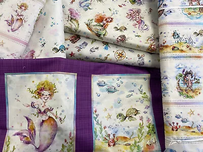 P & B Textiles Enchanted Seas Cotton Fabric By 1/4 M* Or Panels Various Designs • £9.50