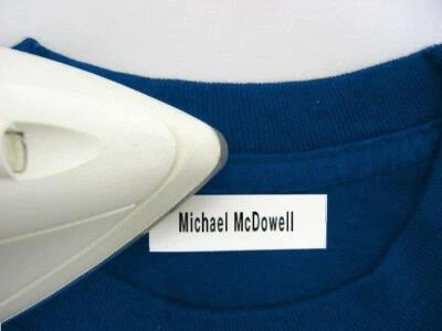 $9.95 • Buy 100 Personalized Pre-Cut Iron On Clothing Name Labels / Tags / Tapes