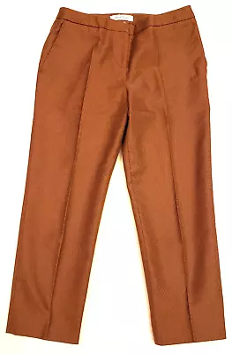 Max Mara Made In Italy Cropped Comfort Pants Sz-8 Brown • $79.98