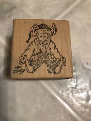 Vintage Rabbit Dressed As Santa Claus Christmas Rubber Stamp IMAGE ENCORE 1990 • $12.64