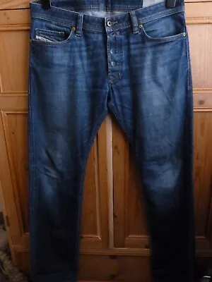 Mens DIESEL SAFADO Straight Stretch Blue Jeans  .. Waist 34 -36   Regular-Slim • £27