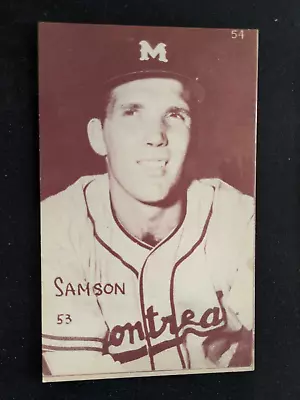 1953 Canadian Exhibits Baseball Card # 54 William Sams - Montreal Royals (EX) • $9.95