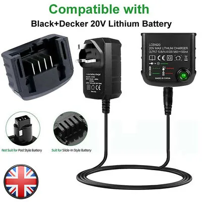 £12.99 • Buy Battery Charger Replacement For Black & Decker LBXR20 14.4V 18V 20V Lithium-Ion