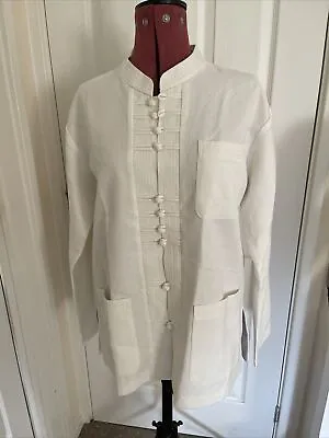 Ladies White Oriental Themed Top/ Jacket XL • £4.99