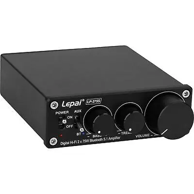 Lepai LP-275S Digital Hi-Fi 2 X 75W Bluetooth 5.1 Amplifier With Power Supply • $76.93