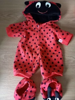 CHAD VALLEY DESIGN A BEAR Ladybird Outfit And Slippers Lady Bug • £6.90