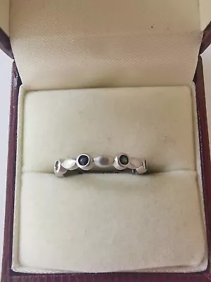 £3 • Buy Brushed Sterling Silver BB Blue Spinel Eternity Ring. Size K. R8D