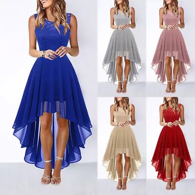 Women Sexy Chiffon Evening Ball Gown Ladies Prom Cocktail Party Lace Midi Dress¬ • $9.65