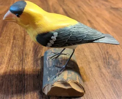 $29.99 • Buy Carved Wood Bird Yellow Breasted Grosbeak Hand Carved Painted Vintage