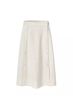 $139 • Buy Oroton	Button Detail Midi A-line Skirt Size AU 12
