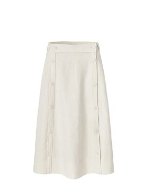 $139 • Buy Oroton	Button Detail Midi A-line Skirt Size AU 12