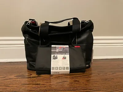 NWT Storksak Eden Faux Leather Diaper Bag (Black) • $68