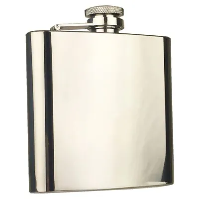 £4.50 • Buy HIP FLASK 6oz High Polish Stainless Steel Hip Flask Gift Fathers Day Pour Whisky