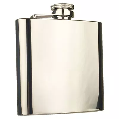 £4.50 • Buy HIP FLASK 6oz High Polish Stainless Steel Hip Flask Gift Fathers Day Pour Whisky