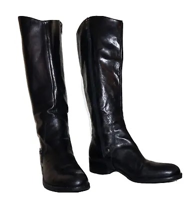 VIA SPIGA Tall Black Premium Leather Zip-Up Boots US 8 • $97.99