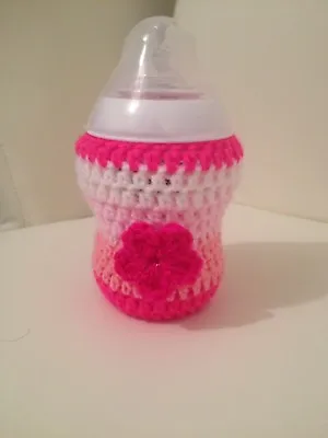 £4.50 • Buy Crochet 3D FLOWER Baby Bottle Cover Tommee Tippee  Dr Brown MAM 