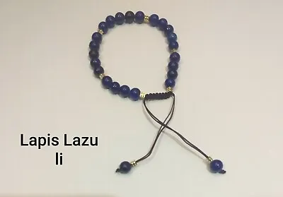 Natural Crystal Beads 6mm Bracelet (Lapis Lazuli) • £5.95