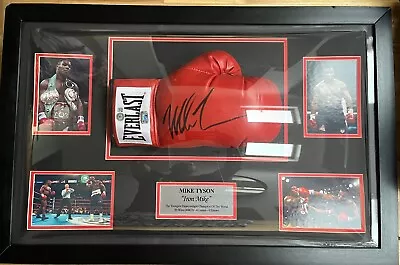 Authentic Mike Tyson Signed And Dome Framed Boxing Glove And 4 Iconic Pics • £300