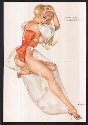 Vintage Playboy Alberto Vargas Girl Pin Up Two Page Print December 1969 • $18.51