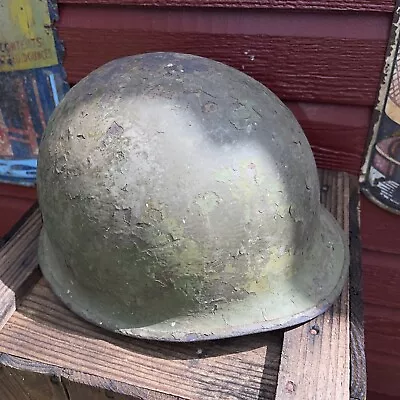 WW2-Korean War USGI M1 Steel Pot Helmet Shell Battle Hardened • $85