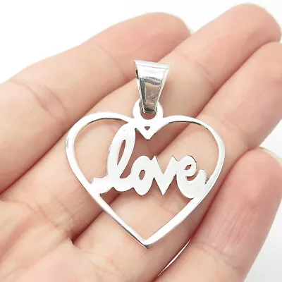 925 Sterling Silver Vintage Mexico  Love  Heart Pendant • $22.95