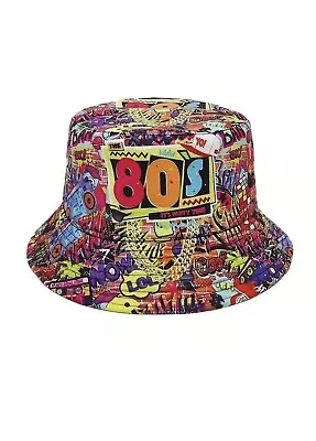 Retro Vintage Back To The 80s Fisherman Bucket Hat Outdoor Summer Sun Cap UK • £9.99