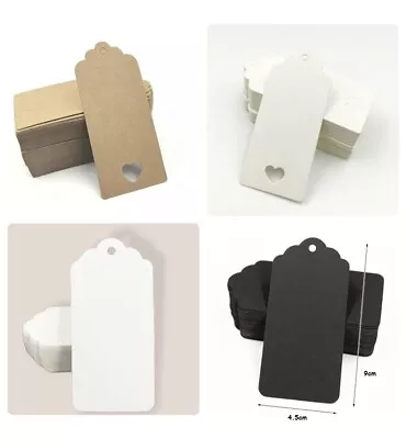 £2.15 • Buy Kraft Paper BLANK Gift Tags Scallop Rectangular And Heart Hollow Labels VARIOUS