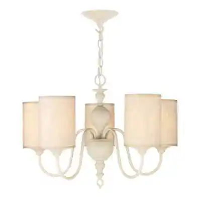 David Hunt Fleming 5 Arm Ceiling Lamp Cream Fabric Shade • £159