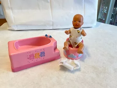 $12.81 • Buy Vintage Zapf Creation Baby Born Miniworld Bath And Potty Set & Doll