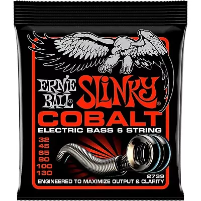 Ernie Ball Cobalt Slinky 6-String Electric Bass Strings 32-130 Gauge • $42.99