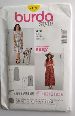 Burda Sewing Pattern 7100 Women's 18-34 Easy Loose Fitting Maxi Swing Dress • $9.42