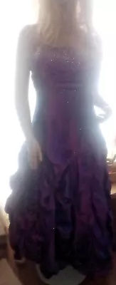 Maggie Sottero Flirt Wedding Dress Size 18 Purple Glitter Gown Curvy Princess • $64