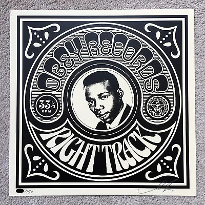 Shepard Fairey Right Track Signed Print Edition X150 Obey Giant Records • £195