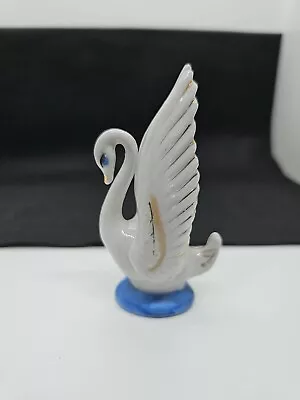 Vintage Mid Century Small Porcelain Swan Figurine Wings Up  • $11.89