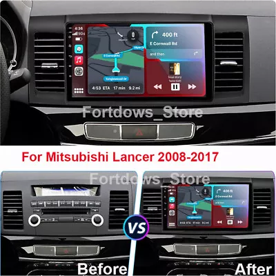 Apple Carplay For Mitsubishi Lancer 2008-2017 Android 12 Car Stereo Radio GPS BT • $110.99