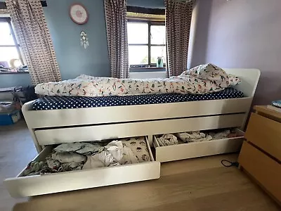 IKEA Slakt Twin Trundle Single Bed With Storage White • £100