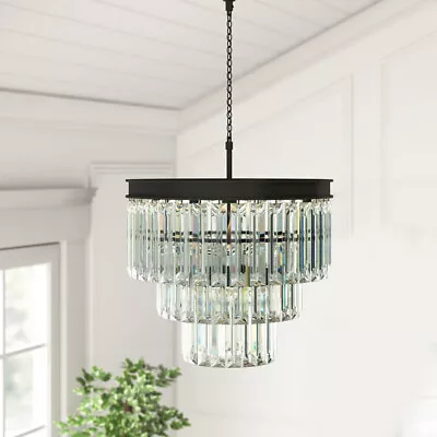 E12 Crystal Chandelier LED Ceiling Light Fixture Pendant Hanging Lamp Home Decor • $113.99