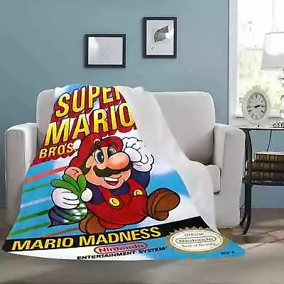 Super Mario Bros 2 Micro Fleece Blanket Style Retro NES Box Nintendo 50  X 60  • $49.97