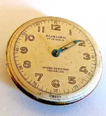 SWISS MOVEMENT AUBURN 17 JEWELS AS 1287 Or 1294. FOR PARTS Or REPAIR. SKU N 48-6 • $39.89