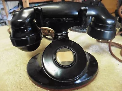 Antique Western Electric D1 E1 Non Dials Desk Phone 557B  Cloth Wire • $131.63