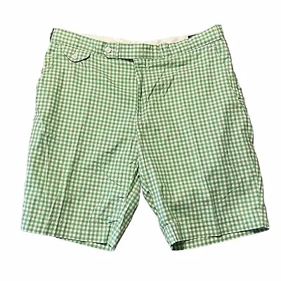Vintage Polo Ralph Lauren 1967 Sportswear Shorts Mens Sz 38 Green Gingham Plaid • $29.99