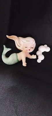 Vintage  Ceramic Mermaid   W/ Bubbles Wall Plaque Figurine • $350
