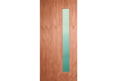 ETO DOOR Exterior Entry Solid Core Mahogany Wood W/ Obscure Laminate Glass Door • $999