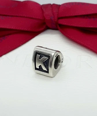 $32 • Buy Genuine Pandora  K  Initial Alphabet Block Letter K Charm 790323K Retired
