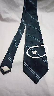 Vintage Mickey Mouse Necktie Cervantes Blue Polyester Walt Disney With Tie Pin • $23.19