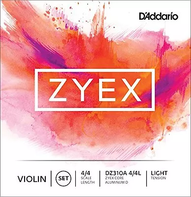 D'Addario Zyex Violin String Set With Aluminum D 4/4 Scale Light Tension • $58.99