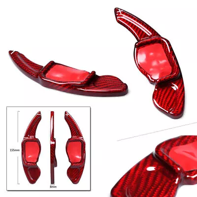 Red Real Carbon Fiber Steering Wheel Paddle Shift Extension For VW MK5 MK6 GTI • $70.45