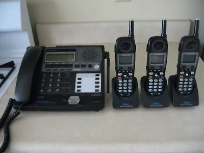 Panasonic KX-TG4500 4/Line Base And Three KXTGA450 4/line Cordless Telephones • $245