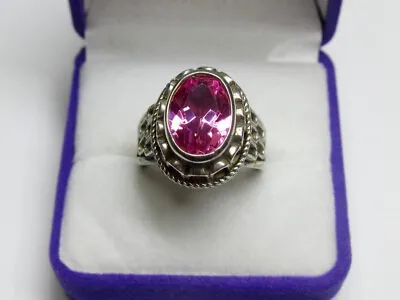 Vintage Russian Soviet Sterling Silver 875 Ring Amethyst Women's Jewelry 8.5 • $125