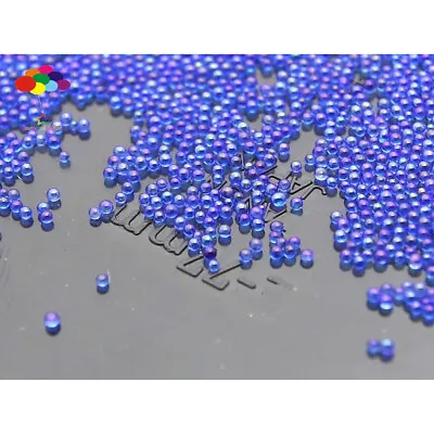 100000 Pcs 12g Glass Sapphire AB Micro Beads Small No Hole 0.6-0.8mm Nail Art • $0.99